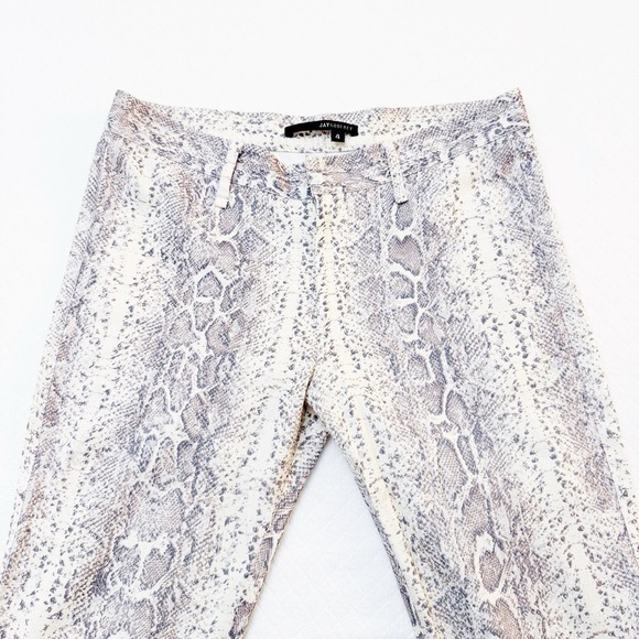 Jay Godfrey Snakeprint Pants Gray White Skinny Size 4 - Picture 4 of 8